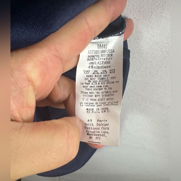 Ax Paris Tie Waist Midi Dress- Navy- Size 8 US/ 12 UK- NWT Missing Belt - Picture 8 of 8